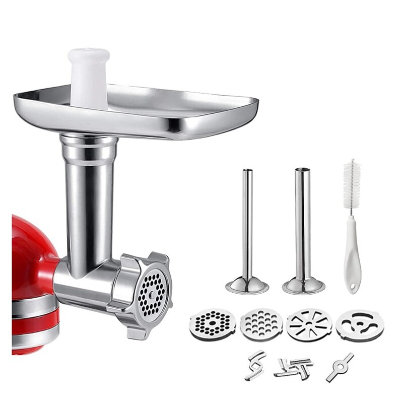 Metal Food Grinder Attachment for KitchenAid Stand Mixers, Meat Grinder Attachment Set: Default Title
