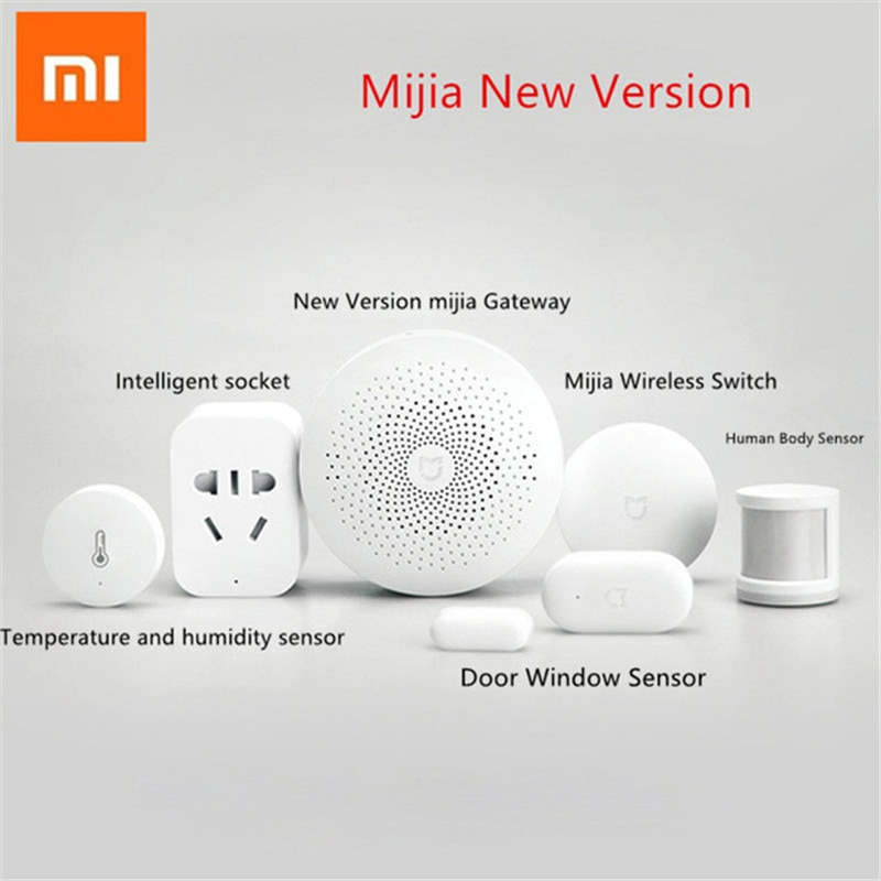 Xiaomi mijia Smart Home Kits Gateway Hub Door Window Sensor Human body Sensor Cube Wireless Switch Humidity Zigbee Plug D5