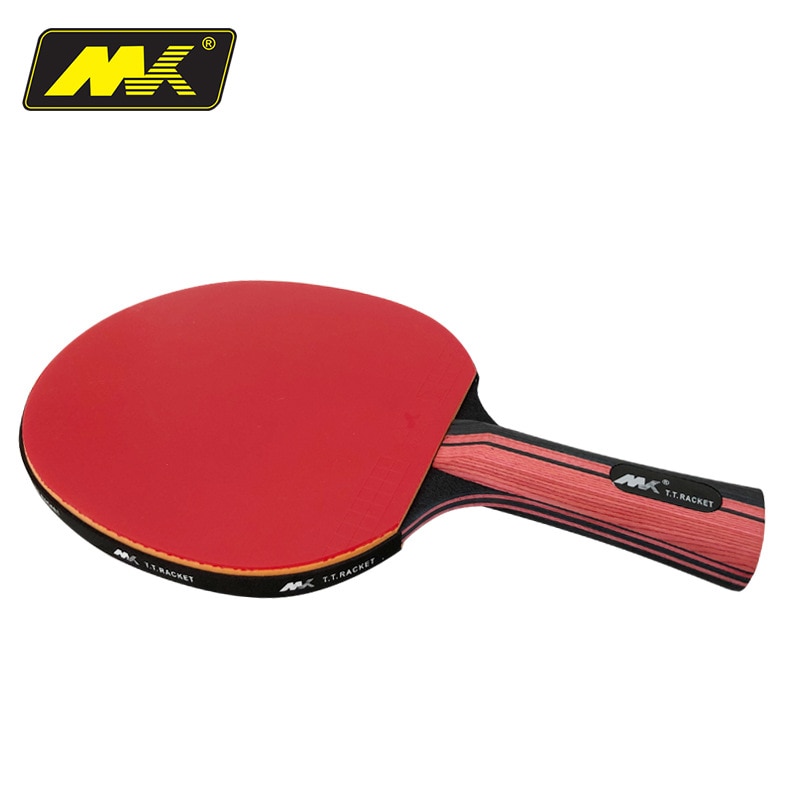 Original 6 stars Table tennis racket Ddouble Pimples-in rubber Ping Pong Racket tenis de mesa table tennis with bag: Long Handle
