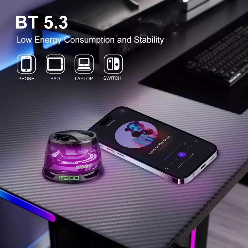 G200 bärbara mini bluetooth-högtalare rgb-belysning magnetisk högtalare  bt5.3 mini-ljudboxar 7 timmars uppspelning telefonhållare