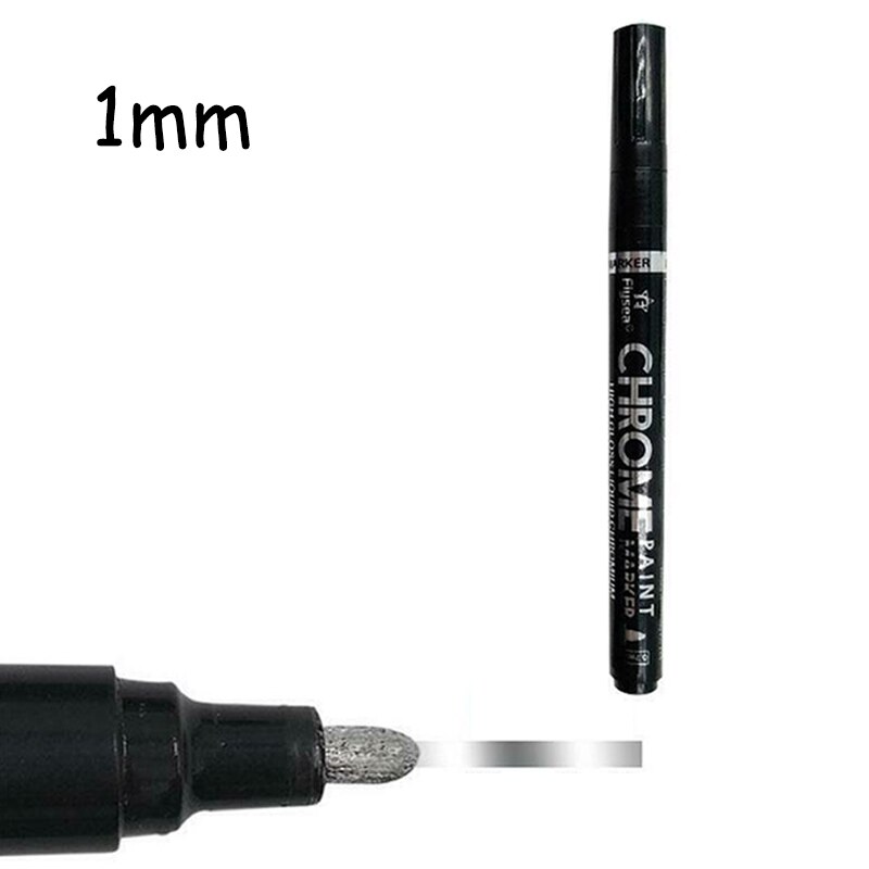 Marqueur de peinture miroir argenté, finition chromée, résistant aux UV, à l&#39;eau métallique, fournitures pour étudiants, stylo artisanal: 1mm