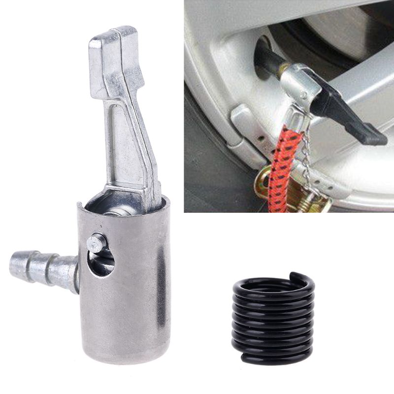 Messing Tire Inflator Lock On Air Chuck, mini Air Compressor Draagbare Tire Inflator Band Chuck Slang End Met Barb Connector