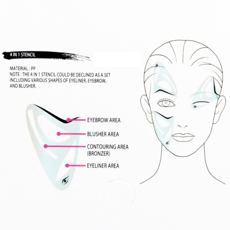 DIY Eyebrow Eyeliner Eyeshadow Makeup Template Card Face Contour Model Stencil Card Grooming