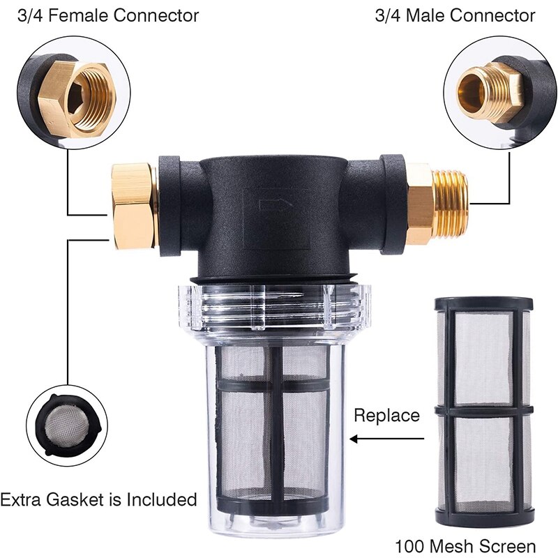 Sediment Filter Attachment Lijn Water Slang Filter, Tuinslang Filter