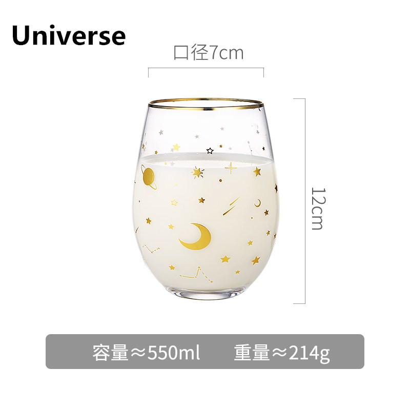 Stjernetryk whiskyglas kop vinglas krus guld indlagt whiskyglas drikkeglas krus mælk vand kopper og krus: Univers