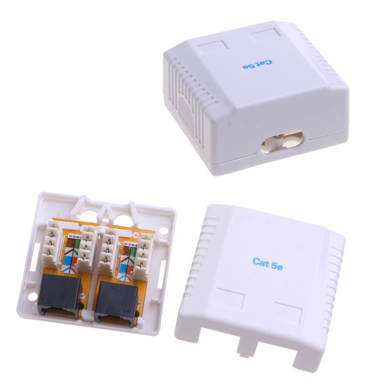 Cat6 RJ45 8P8C Connector UTP Unshielded Single/Dual Port Desktop Mount Box CAT6 Network Module Information Socket