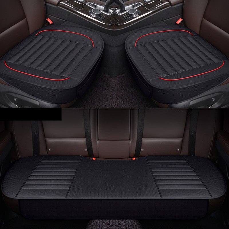 Funda de cuero Pu para asiento de coche, fundas de asientos para Interior de automóvil, cojín Universal, protección de asiento alfombrillas de cuero, accesorios para Auto