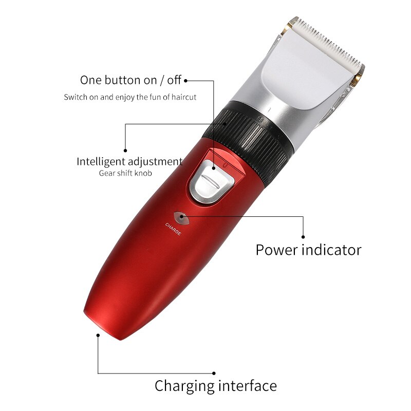 Rechargeable Hair Clipper Special Ceramic Cutter Head Electric Mute Clipper