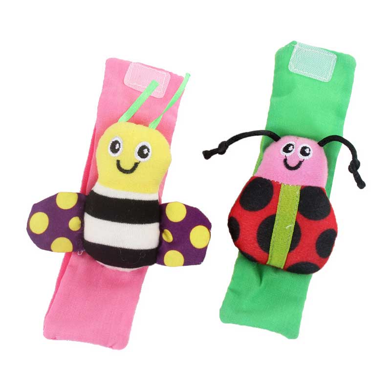 Toepassen Op Van 0 Tot 24 Maanden Oude Baby Sokken En Polsbandjes Rammelaar Cartoon Dieren Zebra Herten Bee Kever Aap leuke Baby Sokken: 1 pair wrists 4