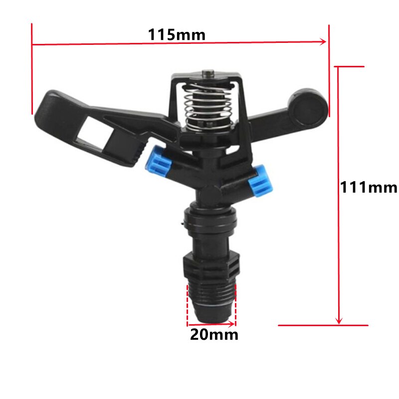 Rociadores de jardín ajustables de 360 grados, rociador de brazo basculante para riego de césped, rociadores Pop Up: Plastic Rock Arm