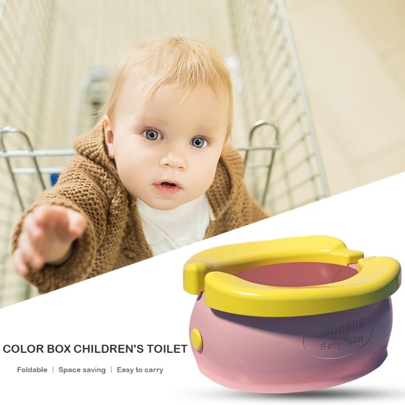 Portable Baby Infant Camera Pots Cartoon Banana Foldaway asiento de entrenamiento para el baño viajes orinal anillos para niños