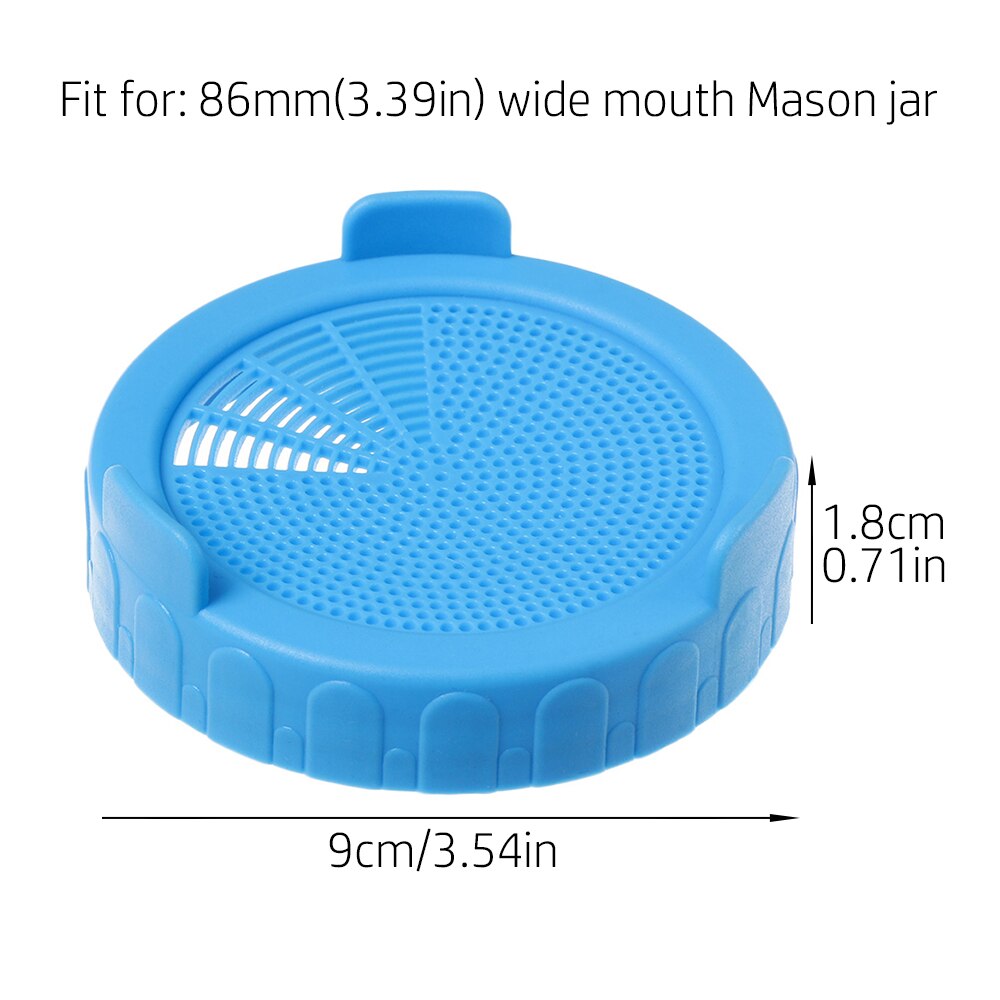 1PC Sprouting Lid For 86mm Mason Jar Food Grade Mesh Sprout Cover Kit Seed Crop Germination Vegetable Plastic Sealing Ring Lid