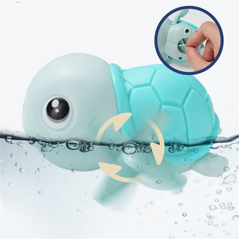 Juguete de agua clásico para bebé, tortuga enrollada, cadena mecánica, juguetes de baño de playa para niños, novedad, 2. ª generación, 1 unidad