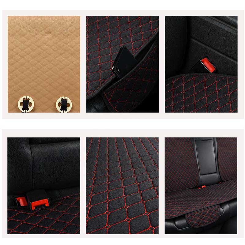 1 Zetel Vlas Auto Bekleding Met Rugleuning Auto Zitkussen Protector Pad Mat Voor Auto Voor Auto Styling Interieur