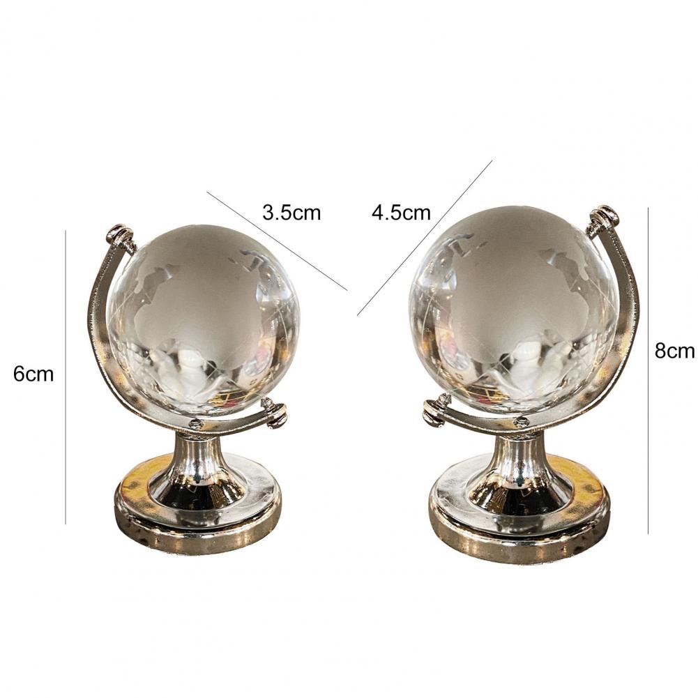 Round Earth Globe Durable Transparent Crystal Earth Globe Artificial Crystal Sphere Ball