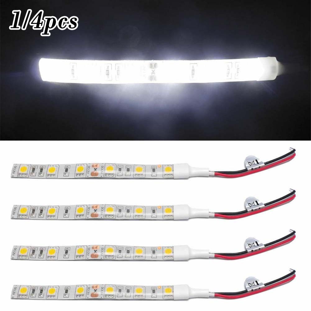 5050 LED-Streifenlicht, 12 V, für Auto, Wohnwagen, Motorrad, kühles Weiß, 6000 K, 10 cm, helle Doppelpanel-Küchenbeleuchtung, Möbel, Regale, Lampe