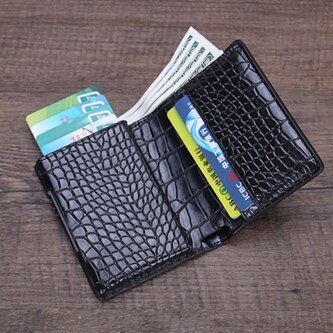 tarjetero delgado de aluminio para hombre y mujer, billetera de Metal para portadores de tarjetas, paquete de tarjetas de identificación, Protector RFID: Eyuwen black