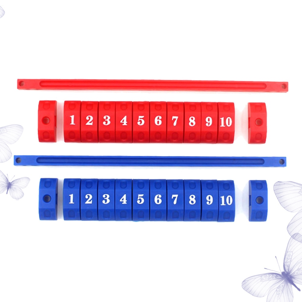 2 Stuks Duurzaam Blauw Rood Plastic Scoren Units Tellers Markers Voor Tafelvoetbal Soccer Tafelvoetbal Score Keeper (1 Rood en 1 Blauw)