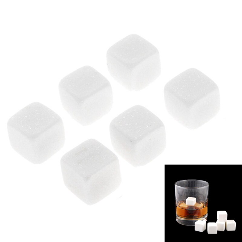 6 pièces/ensemble glaçons en pierre céramique | Cubes de glace, refroidisses pour le whisky, vin boissons fournitures de boissons, JAN88