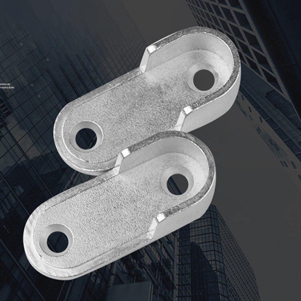 4X Closet Rod Brackets Fitting Furniture Hanger Rail Round Stainless Steel