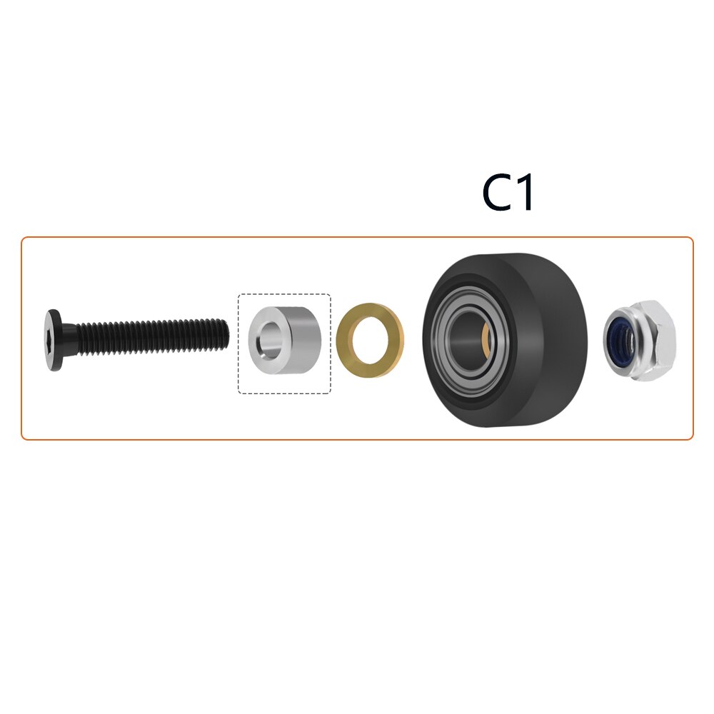1Set Starke Solide pom rad Kit Kunststoff rad POM rad V-typ Umlenkrolle für Openbuilds V- slot schiene OX CNC für 3d drucker: C1
