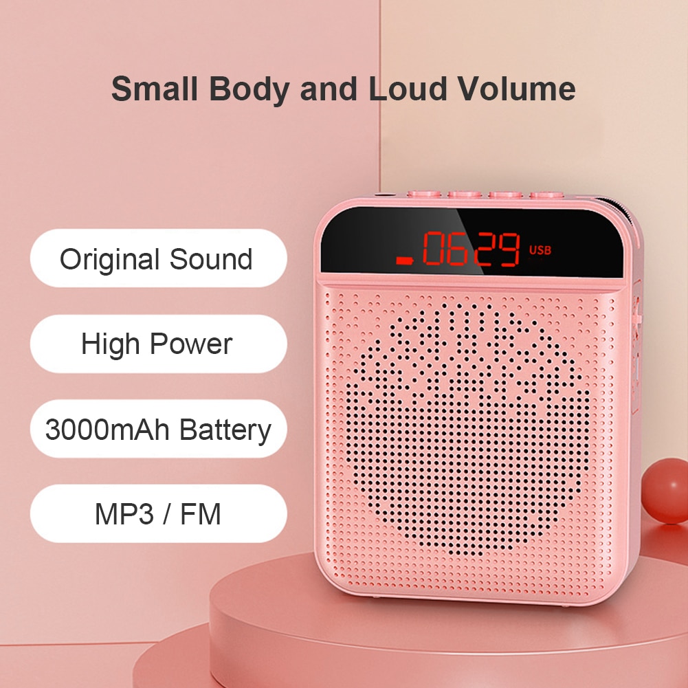 Draagbare Voice Versterker Wired Mic Mini Pa Systeem Luidspreker Voor Leraar Gids Usb Opladen Voice Versterker Megafoon Luidspreker