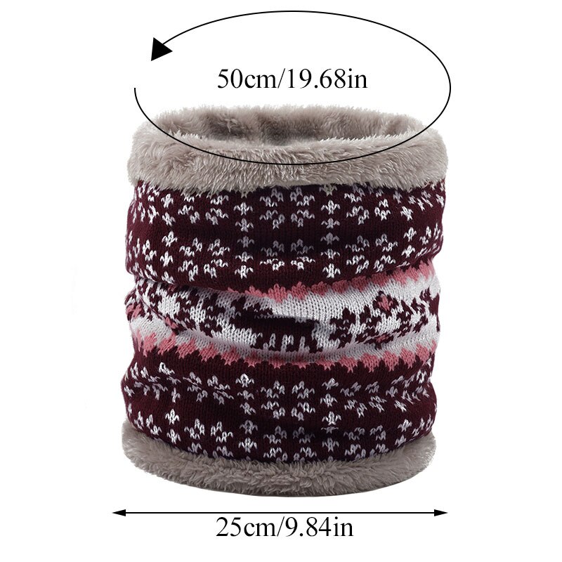 stricken Nacken Schal Frauen Männer Dicke Wärmer Vlies Innen Winter Snood Schal Wolle Elastische Kragen Ring Schals Weihnachten