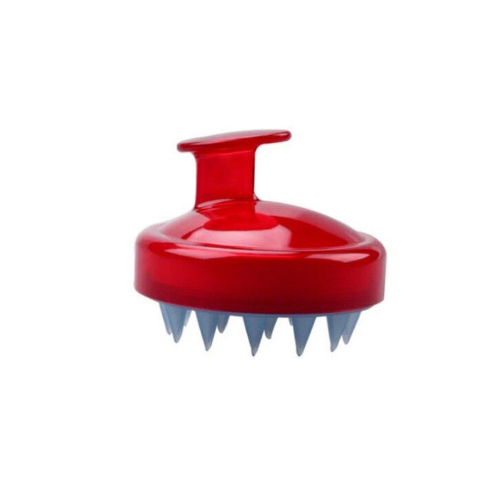 Dropship cabeça de silicone suave escova de massagem de cabelo escova de banho couro cabeludo estimular a massagem do couro cabeludo crescimento do cabelo pente: Vermelho