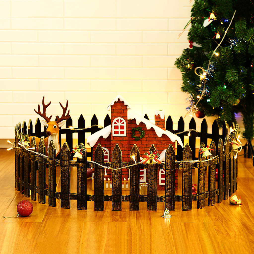 Kerst Hotel Winkelcentrum Supermarkt Decoratie Plastic Decoratieve Hek Tuin hek Gold 14 X 25cm 5 X Christmas Tree Fence #W