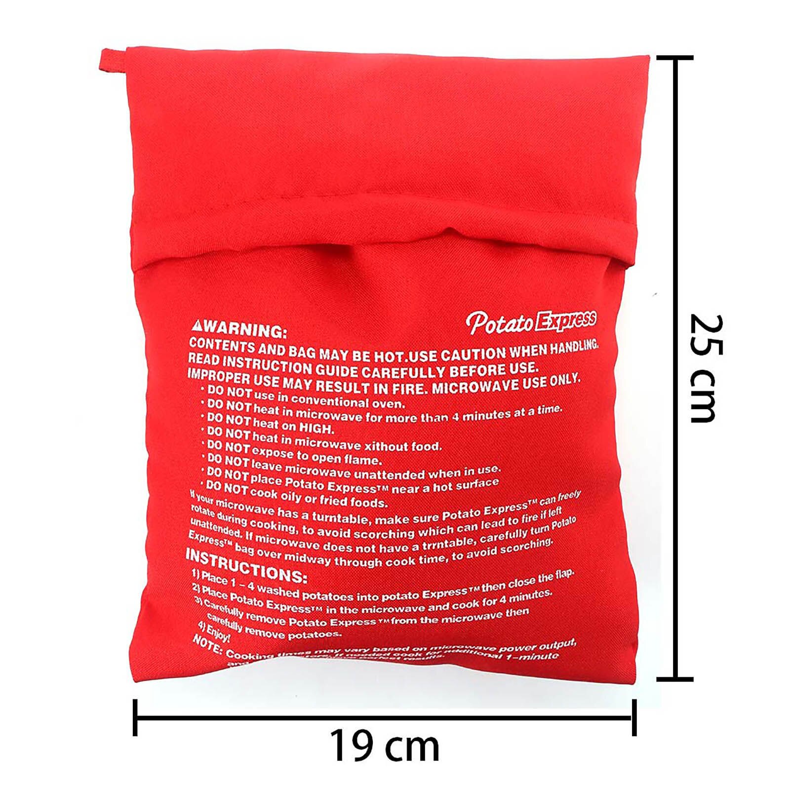 1Pcs Rood Wasbare Cooker Bag Magnetron Bakken Aardappelen Zak Rijst Pocket Koken Gereedschap Om Te Koken Keuken Gadgets Bakken tool