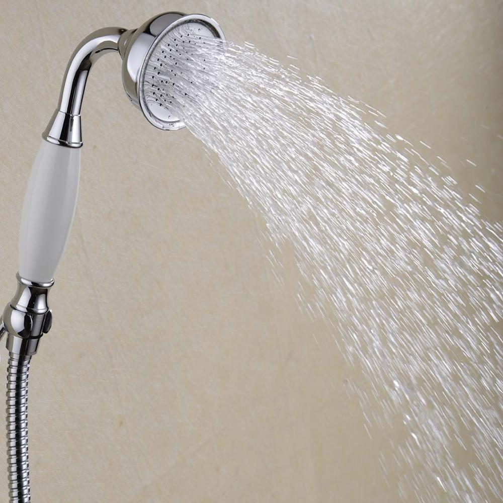 Traditional Victorian Handheld Shower Head with Ceramic Handle and 1.5m hose 03-029