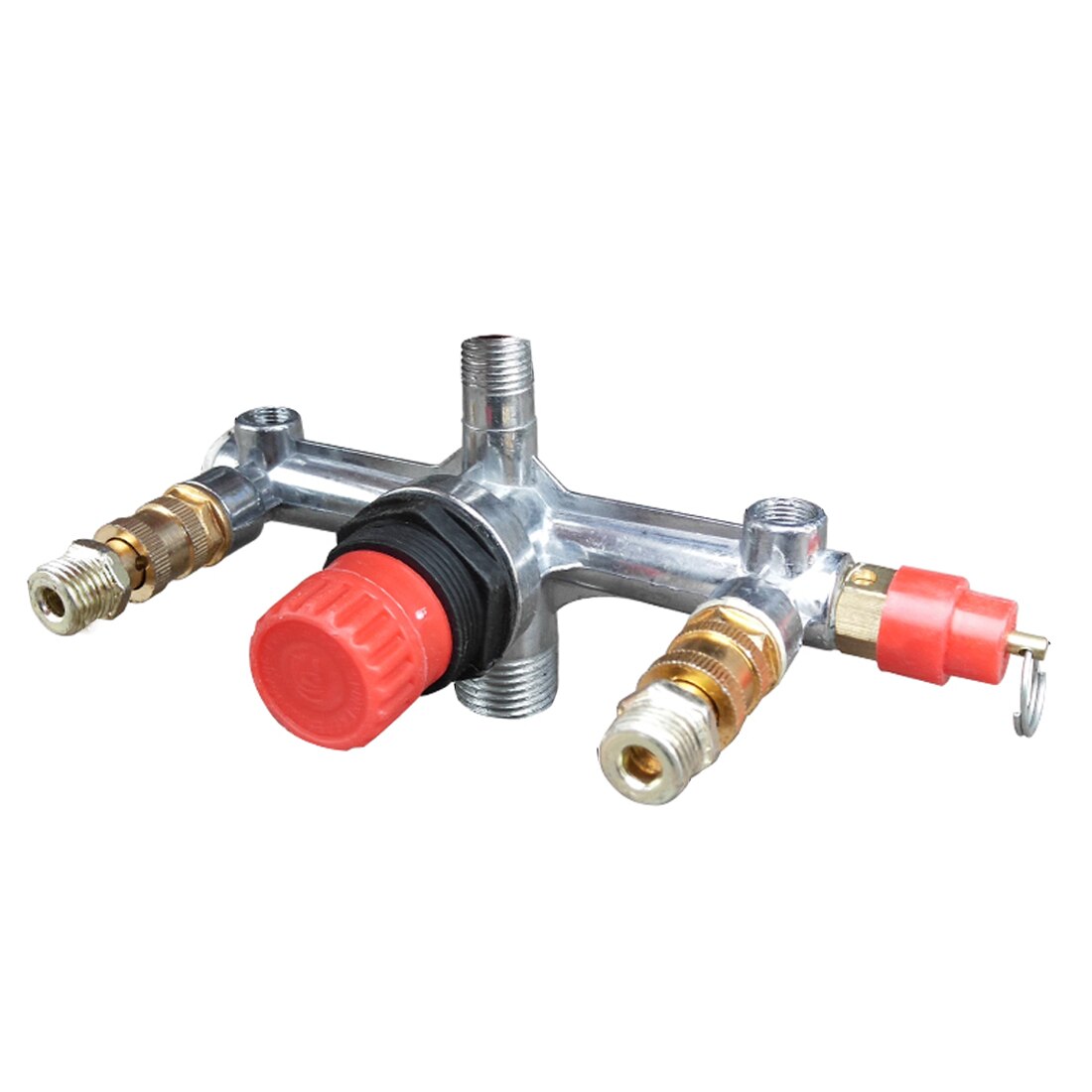 Dubbele Uitlaat Buis Legering Luchtcompressor Schakelaar Drukregelaar Valve Fitting Deel Accessoires