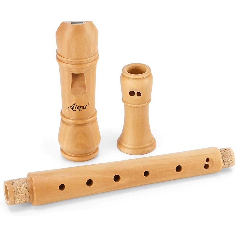 Aiersi Duitse Of Barokke Stijl Sopraanblokfluit Fluit 3 Stuk Maple Hout Professionele C Sleutel Blockflute Met Hard Case