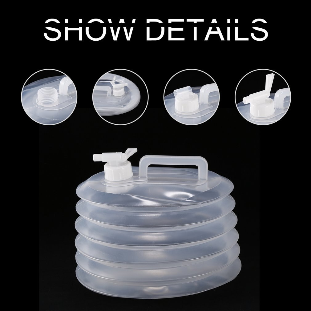 Duurzame, ruimtebesparende, draagbare, opvouwbare drinkwateremmer 10l -plastic, intrekbare, transparante opvouwbare emmer voor buiten