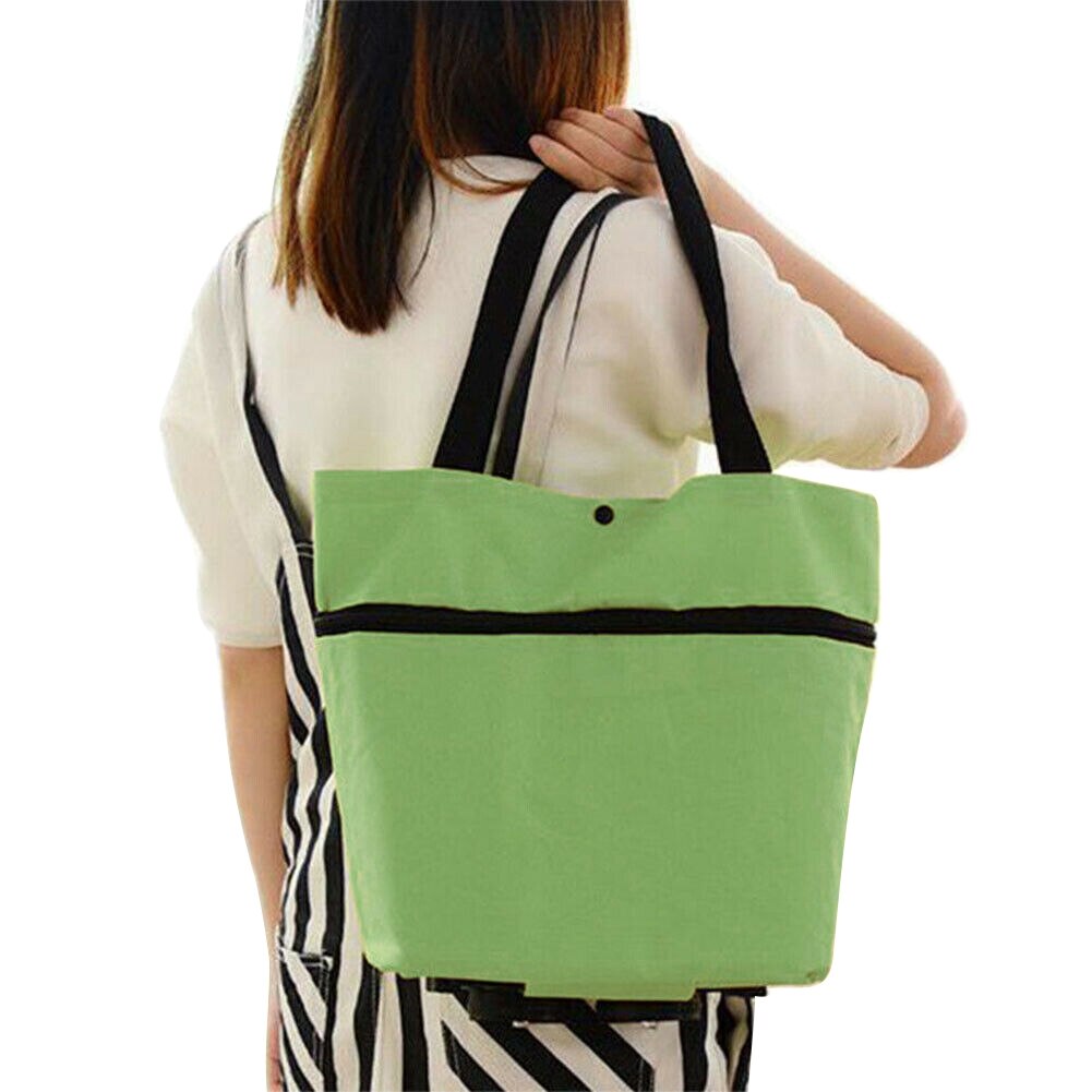 Opvouwbare Boodschappentas Trolley Winkelwagen Eco Resuable Grote Waterdichte Tas Bagage Wielen Mand Non-woven Markt Bag Pouch