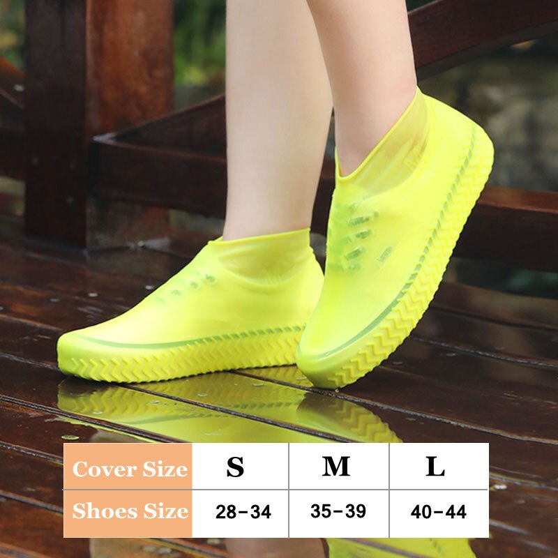 Copriscarpe impermeabili in Silicone copriscarpe antipioggia riutilizzabili protezioni per scarpe Unisex protezioni antiscivolo per stivali da pioggia per la giornata di pioggia: Yellow / S