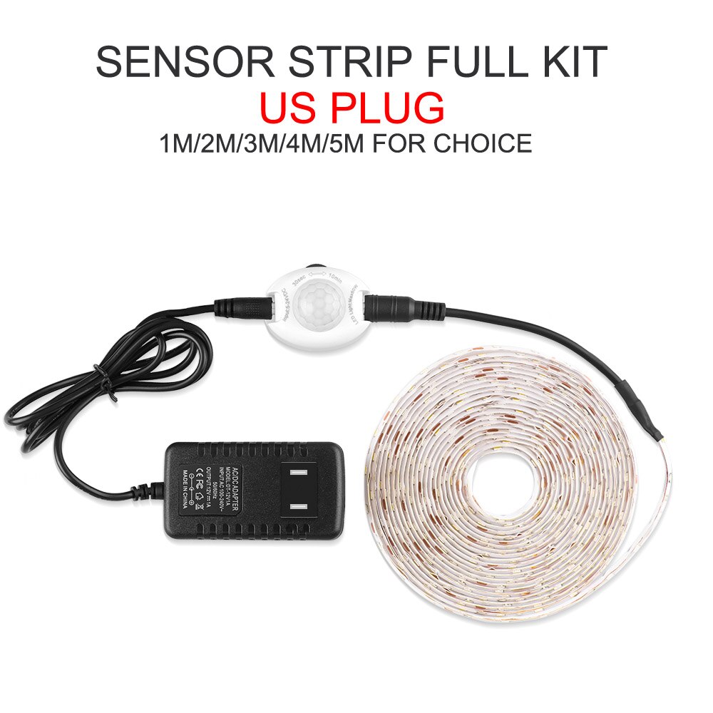 Dc 12V Led Strip 2835 Motion Sensor Controller Auto On/Off IP65 Waterdichte Flexibele Led Tape 1M 2M 3M 5 M Sensor Bed Licht