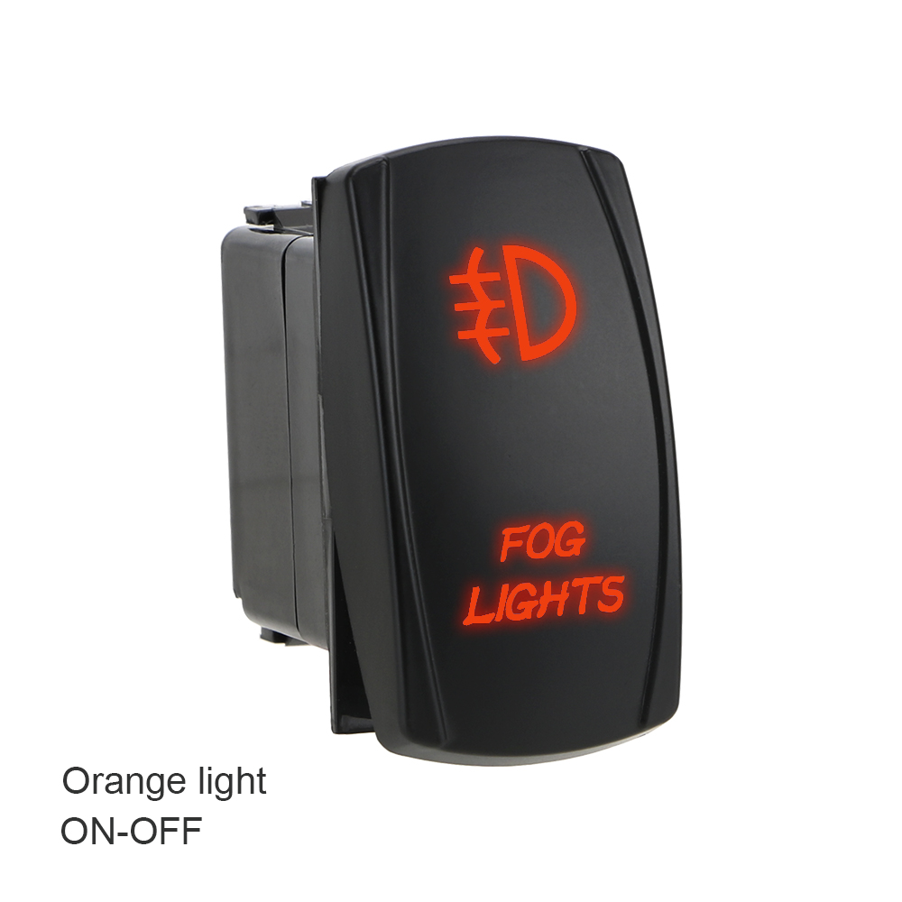 Leepee 5 Pin Mistlamp Schakelaar Auto Dashboard Knop Connector Verlichte On-Off Led Rocker Schakelaar Automobiel Modificatie: Orange