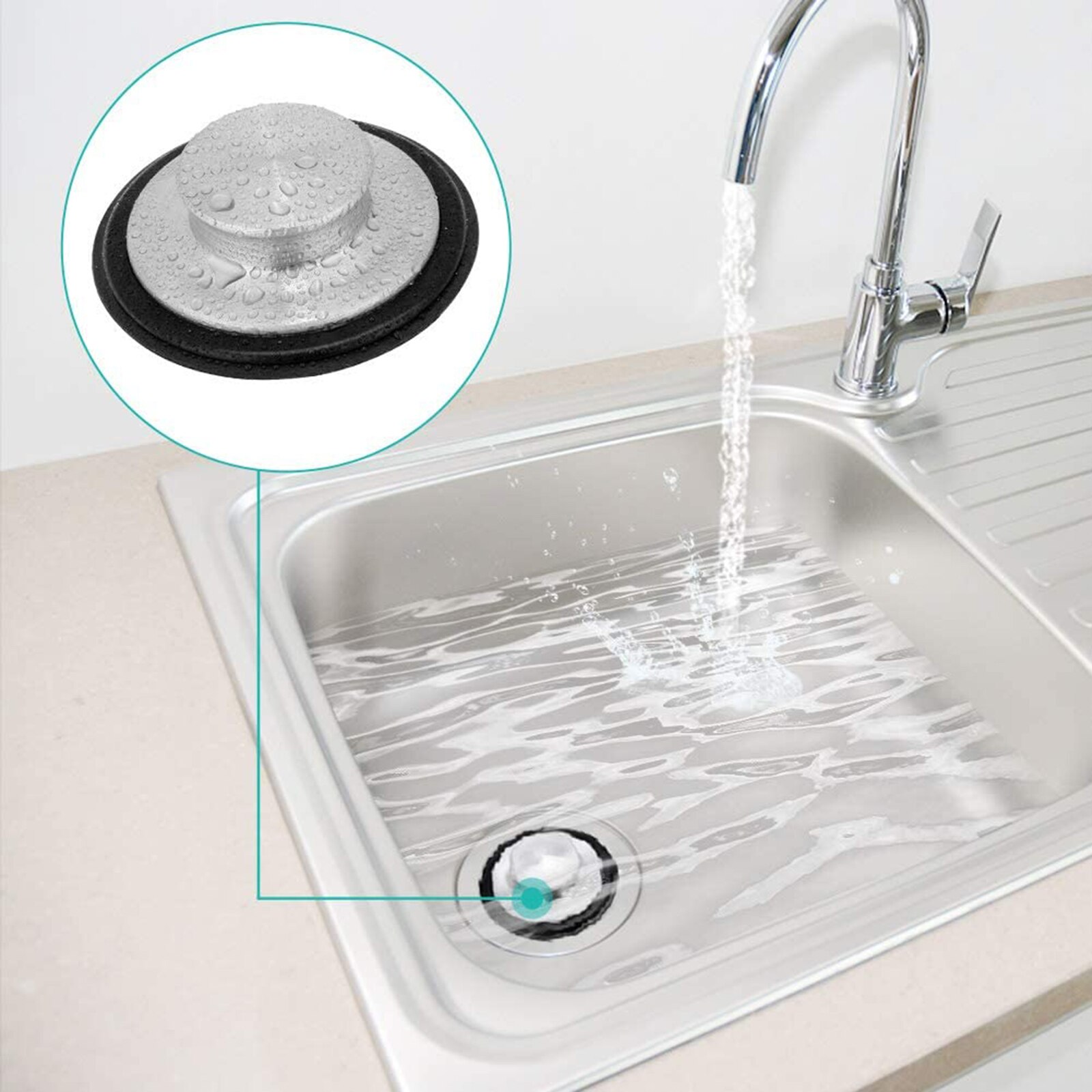 Kitchen Bathroom Sink Strainer Waste Plug Drain Stopper Filter Basket Kitchen Sinks Tool Anti-Clogging Kitchen Sink Stoppers