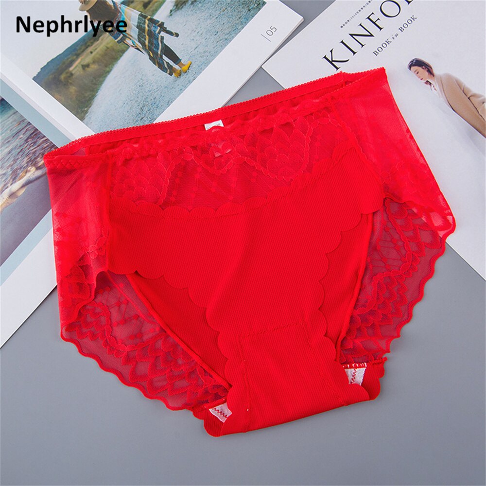 Ijs Zijde Slipje Voor Vrouw Ondergoed Sexy Kant Ademend Zachte Lingerie Vrouwelijke Slips Panty Sexy Naadloze Vrouwen Onderbroek: Red