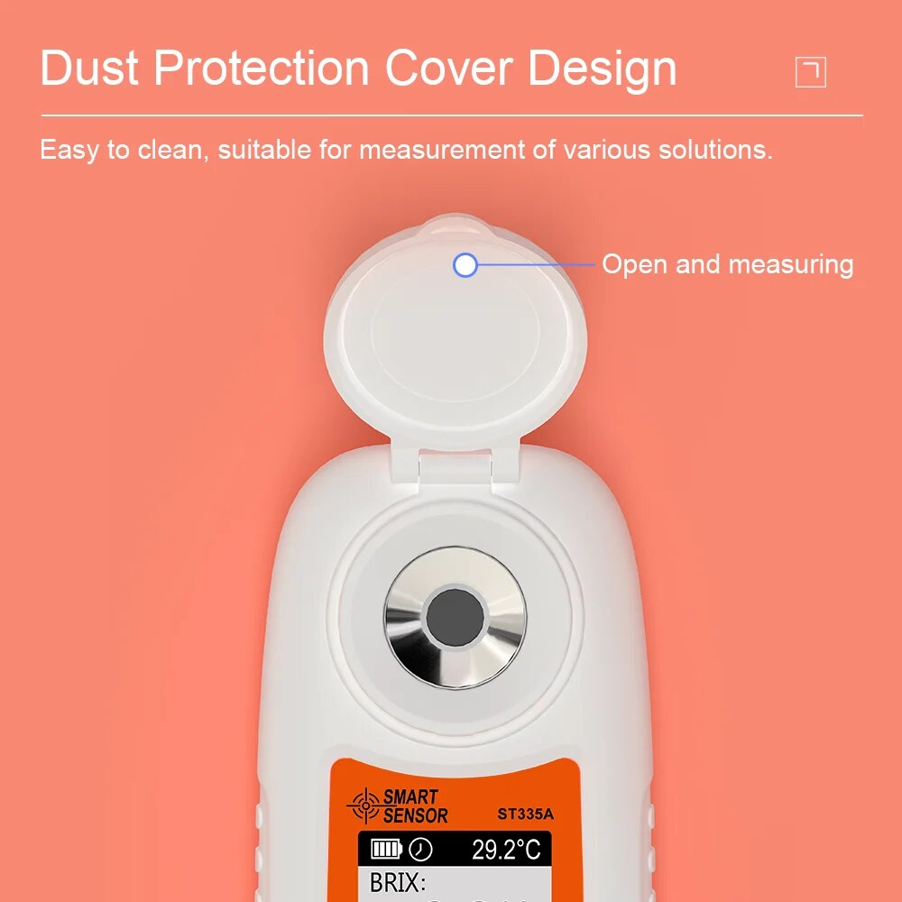 SMARTSENSOR LCD Digital Refractometer Brix Meter Fruit Juice Beverage ATC Sugar Content Measuring Instrument 0-35% Saccharometer