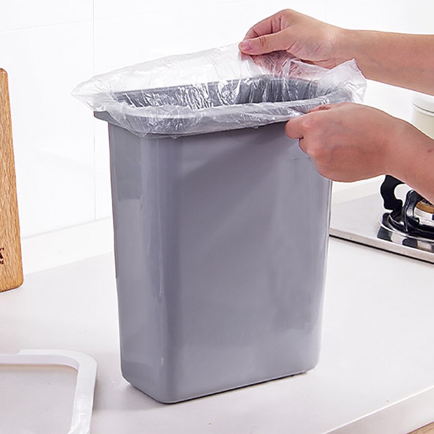 Kitchen Hanging Trash Cans Cabinet Door Hanger Plastic Waste Bins Bathroom Dustbin Pressure Ring Paper Basket Container