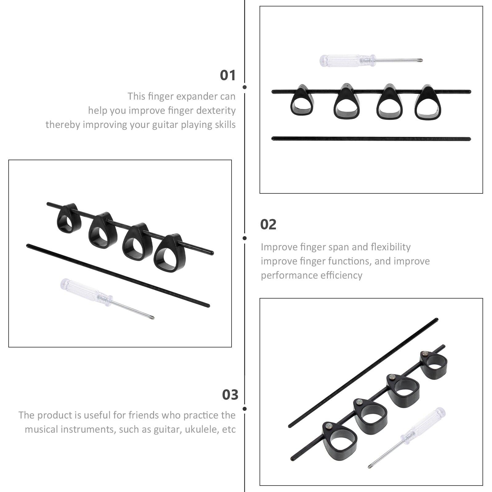 1Set Guitar Piano Finger Expander Practice Finger Stretcher Universal Finger Exerciser