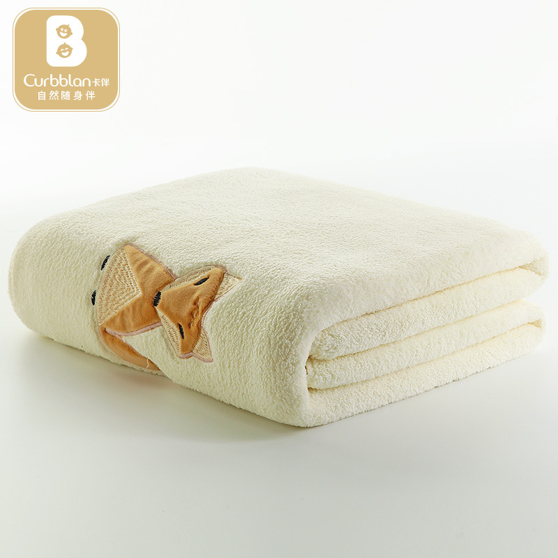 100*120cm super vattenabsorberande mikrosnurrande nyfödd baby vuxen tecknad 3 färg broderad badhandduk filt: Beige
