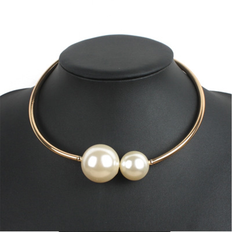 European and American accessories necklace simple temperament type necklace size imitation pearl short clavicle chain