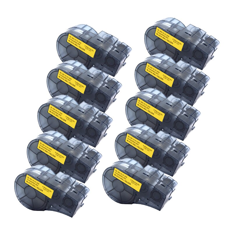 for M21-250-595 6.35mm Width Label Tape Black On White Compatible for BMP21 Plus ID Pal and LABPAL Label Printers