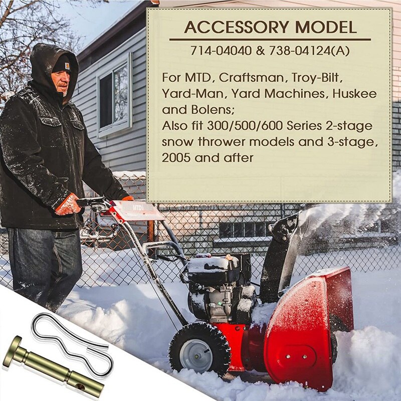 Shear Pin and Cotter Pin Kit Snow Blower Shear Pin 738-04124A and 714-04040 for Snow Blower (30)
