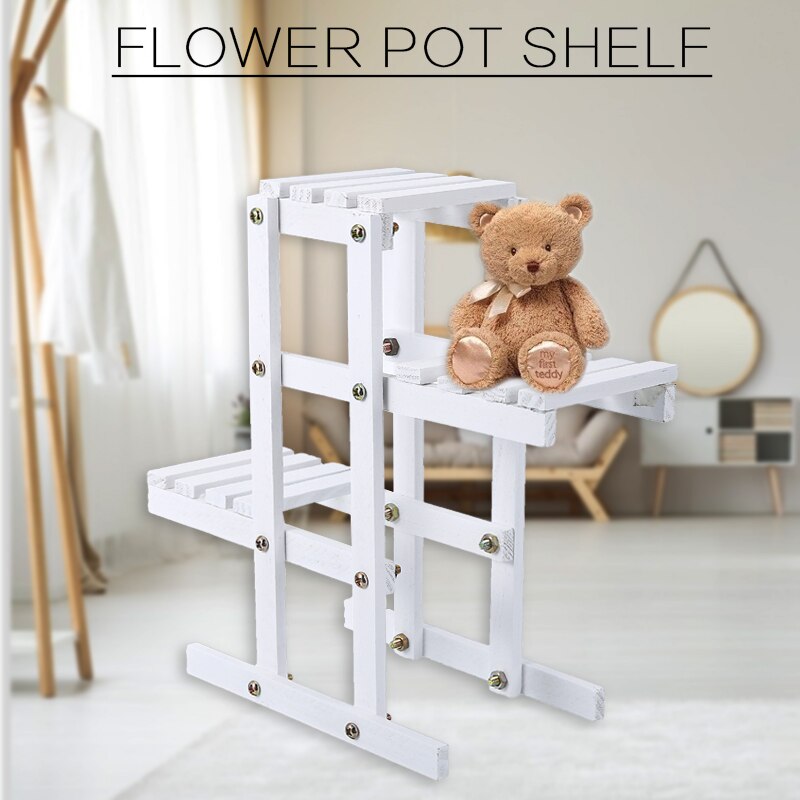 Plante blanche Pot de fleur etagere en bois multi-couche support plante succulente etagere support balcon intérieur jardin plante rangement Decoration