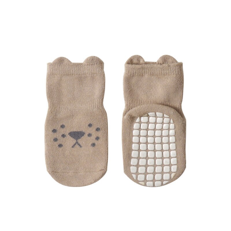 Nuovi calzini da pavimento per bambini autunno inverno calzini da bambino in cotone pettinato con animali da cartone animato rosa calzini per bambini antiscivolo per 0-5 anni: YS011 / S(0-1 Years Old)