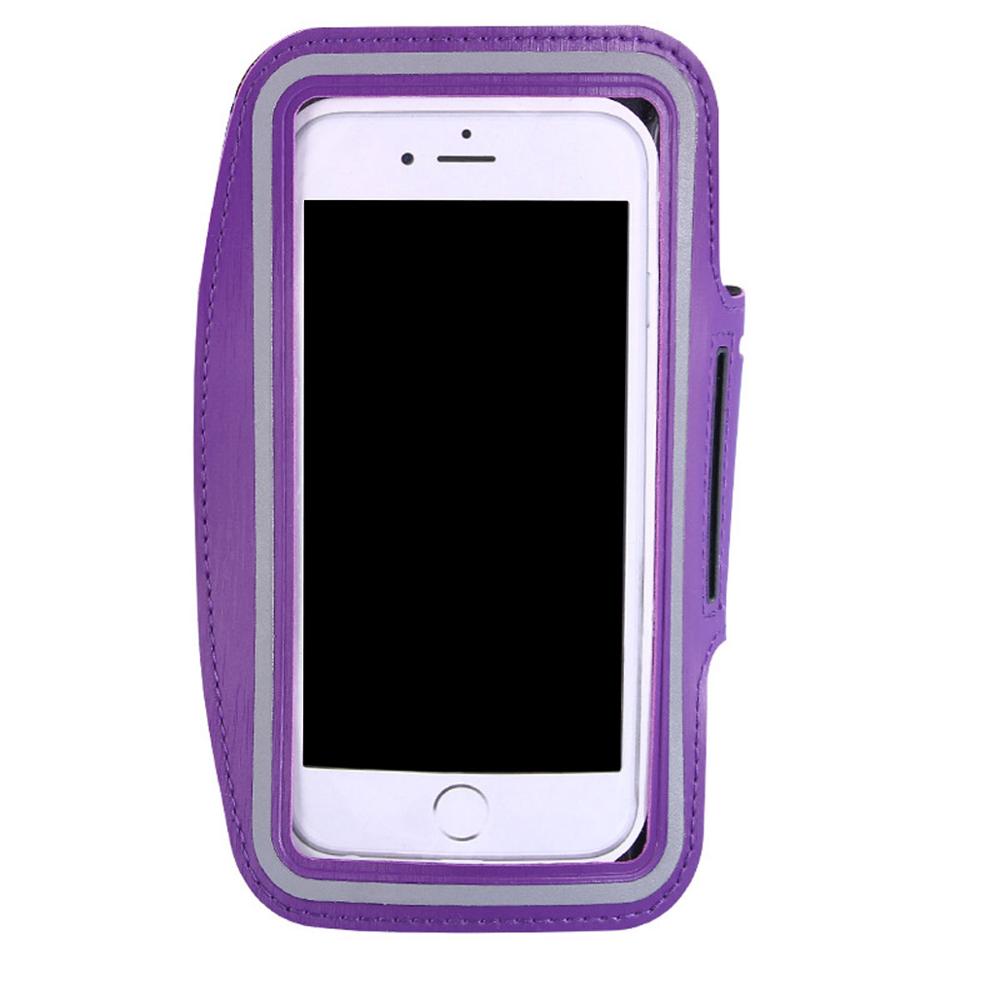 Bolso de brazo para teléfono móvil banda impermeable Deporte Running banda de brazo funda de entrenamiento para 5-6 pulgadas Bolsa de teléfono SAMSUNG iPhone: Small - 5 inches / Púrpura